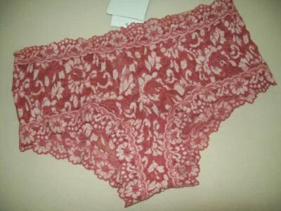 NUEVO CON ETIQUETAS BRAGAS CORTAS HANKY PANKY ELÁSTICO ENCAJE ROSA PATRÓN NIÑO 591204 PSMA S Foto 1 de 2