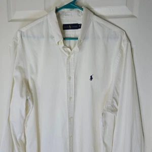 Ralph Lauren Men's Ivory Cotton Button Front Long Sleeve Shirt XL - Picture 1 of 13