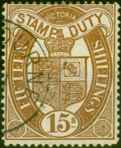 Victoria 1885 15s Purple-Brown SG273 V.F.U C.T.O - Picture 1 of 1