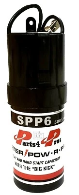 PARTS4PROS SPP6 Hard Start Kit Capacitor Relay 1/2HP-10HP Increases Torque 500% Pow-R-Pak