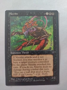 MTG Magic The Gathering Card Necrite Summon Thrull Black Fallen Empires Rus 1994 - Picture 1 of 2