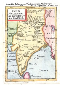 INDIA "Inde Ancienne al'occident du Gange " 1719 M. MALLET ORIGINAL ANTIQUE MAP - Picture 1 of 5