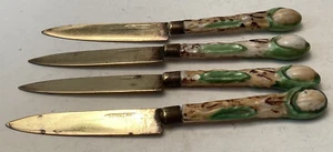Vier (4) Vintage Obstmesser mit Porzellangriff - Österreich - Bild 1 von 4