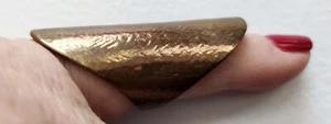 RING Vtg BRASS Pressed Long Finger SZ 5.5 Boho Fashion Statement Unisex SIGNED - Picture 1 of 8