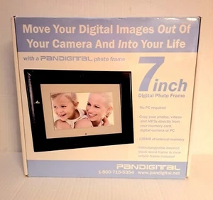 Pandigital 7" LCD Digital Photo Frame 128MB Interchangeable Frames NEW In Box - Picture 1 of 16