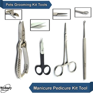 Manicure Pedicure Kit Tool Heavy Duty Cutter Cuticle Scissor Hair Pulling Forcep - Picture 1 of 5