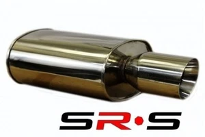 SRS TYPE-RE STAINLESS STEEL UNIVERSAL MUFFLER SUBARU DODGE CHEVY 2.5" - Picture 1 of 1