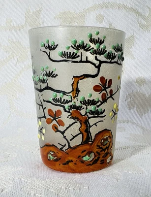 LEGRAS SHOT ENAMELLED GLASS VERRE GOBELET A LIQUEUR EMAILLE JAPONISANT ASIATIQUE - Photo 1/4