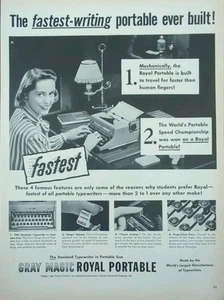 1950 vintage Royal typewriter Print Ad. portable electric, Mechanically Sound - Picture 1 of 1