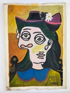 PABLO PICASSO COA art painting original drawing vintage paper signed stamped - Picture 1 of 3