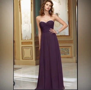 Mori Lee Bridesmaid, Social, Formal, Prom Dress, size 8, Color Purple Strapless - Picture 1 of 6