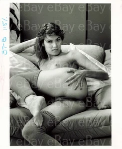 Nude Woman Laying On Chair Knee High White Socks 8x10 Vintage Photo L74 - Picture 1 of 1