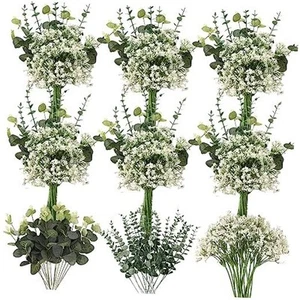 200 Pcs Babys Breath Artificial Flowers Faux Eucalyptus Stems Leaves Set Faux - Picture 1 of 8