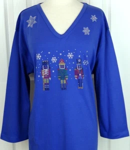 1x 2x oder 3x alle Strass Design Frohe Weihnachten Nussknacker Schneeflocken Design - Bild 1 von 11