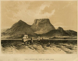Antique Print-The Table mountain near Capetown-Cape of Good Hope-Anonymous-1883 - Picture 1 of 5