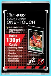 1 Ultra Pro ONE TOUCH MAGNETIC 130PT BLACK BORDER UV Card Case Holder Baseball - Picture 1 of 1
