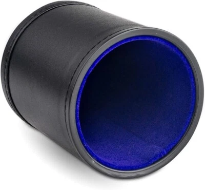 Taza de dados de cuero con forro de fieltro azul marino Foto 1 de 3