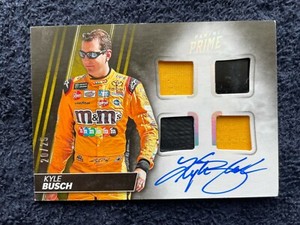 Kyle Busch #QMA-KY - 2018 Panini Prime Racing - Quad Materials Autograph /25