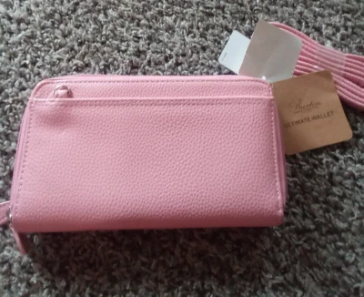 Buxton Womens Wallet RFID Lining Retractable Wristlet Strap Pink Scuff stains - Изображение 1 из 4