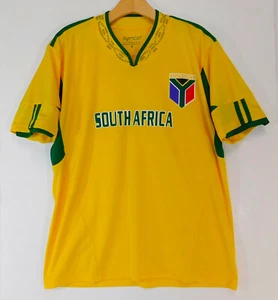 SOUTH AFRICA Team Soccer JERSEY Logo Crest Yellow SHIRT Aymco MEN'S SMALL - Picture 1 of 9