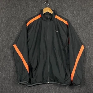Reebok PlayDry Mens Medium Full Zip Windbreaker Jacket Black High Neck - Picture 1 of 14