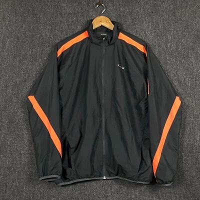 Reebok PlayDry Mens Windbreaker Jacket Full Zip Black High Neck Size Medium - Image 1 of 4