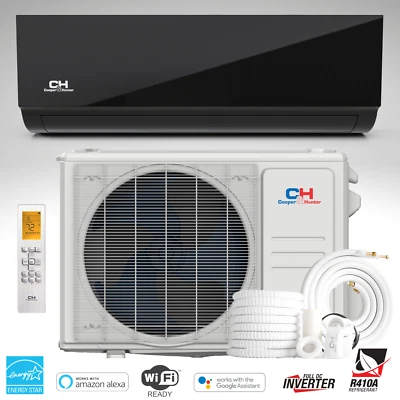 COOPER&HUNTER 12000 BTU MidNight Edition Mini Split Heat Pump Air Conditioner 22 SEER 115V