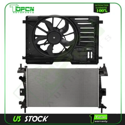Radiator and Cooling Fan Assembly For 2013 2014 2015 2016 2017 Ford Focus Foto 1 de 4