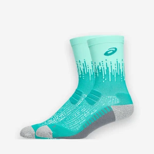 Asics Performance Run Crew 1 pair Green Running Crew Socks 3013A977-404 - Picture 1 of 5