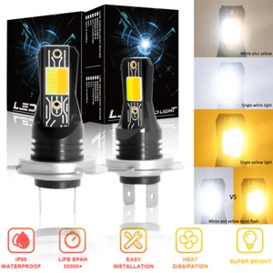 For Ford Mondeo MK5 2014-2024 H7 LED Headlight Bulbs White&Yellow Low Beam 2x - Picture 1 of 11