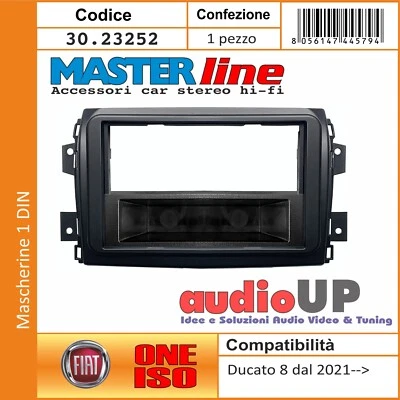 Panneau car Radio 1 din Fiat Ducato 8 à Partir De 2022 IN Poi. Couleur Noire - Photo 1/2