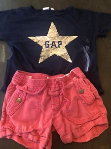 Gap Kids Outfit Shorts And Shirt Lot Of Two - Picture 1 of 5