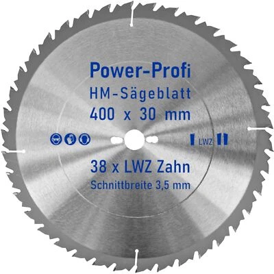 AZPROF® HM-Sägeblatt 400 x 30 mm LWZ 38 x Wechselzahn mit Spanabweiser Kreissägeblatt