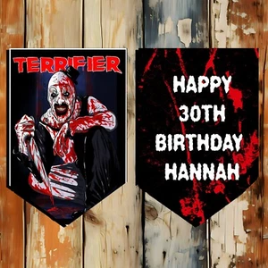 Halloween Bunting Horror Film Character Party Decoration The Terrifier Birthday - Picture 1 of 1