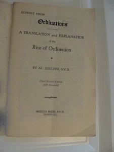 Rite of Ordination Holy Catholic Priesthood c.1938 by Biskupek Latin & English - Imagen 1 de 4