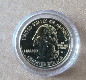 GOLD PLATED 2002-D INDIANA U.S. STATE QUARTER - Uncirculated  - Picture 1 of 2