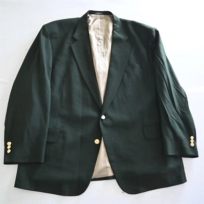 Blazer Abrigo Deportivo Chaqueta De Colección Stafford 48R Verde Oscuro Dorado Botón Masters Para Hombres Foto 1 de 4