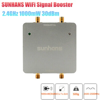 Sunhans Dual antenna WiFi Signal Booster 1000mW 2.4GHz 2T2R /300Mbps Amplifier - Image 1 of 4