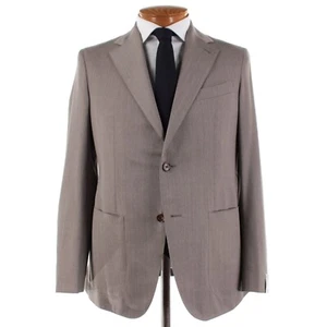 Caruso NWT 100% Wool Two Piece Suit Size 50R (40R US) Aida In Light Brown - Picture 1 of 15