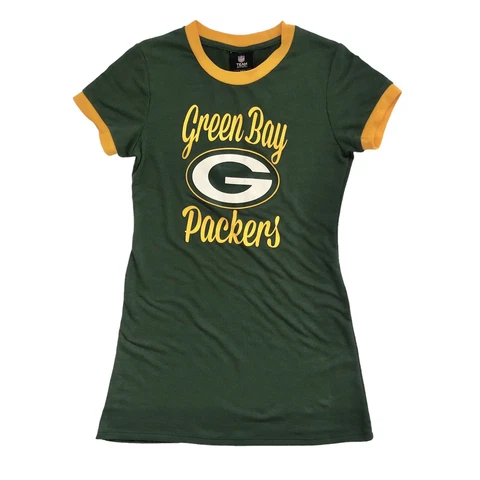 NFL Team Apparel Green Bay Packers Girls Size S 7/8  Pullover Dress Short Sleeve Cover