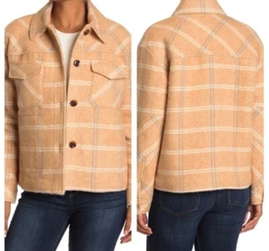 Samsoa Leoni Plaid Wool Blend Jacket Size Small Fenugreek Quilted Lining $320 - Picture 1 of 10