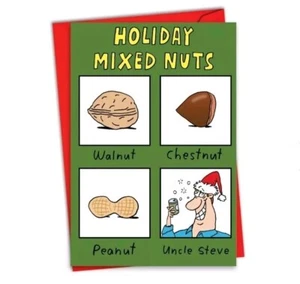 Mixed Nuts: Humor Christmas Cards. Pack Of 10 - Picture 1 of 2