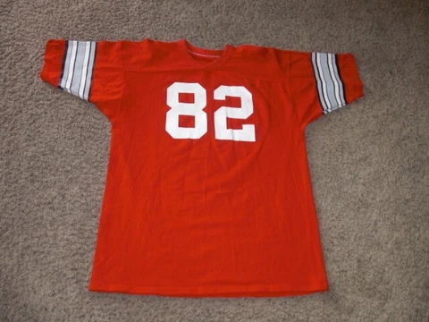 Vintage OHIO STATE BUCKEYES #82 red Football Jersey men's Large Cover