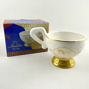 Disney Aladdin Tea Cup Official Wish Granter Gold White Mug in Original Box - Picture 1 of 8