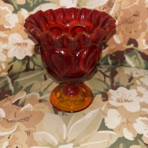 ¡Compota de vidrio L E SMITH OR FENTON MOON & STARS ORANGINA MCM! - Imagen 1 de 8
