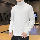 Men's Sweater Solid Color High Collar Casual Slim Knit Bottoming Shirt Long Slee