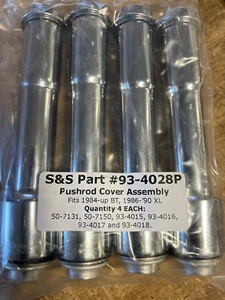 S&S CYCLE PUSHROD COVER SET #93-4028P 1984-99 BIG TWIN 1986-90 XL SSW+ BIG DOG  - Picture 1 of 5