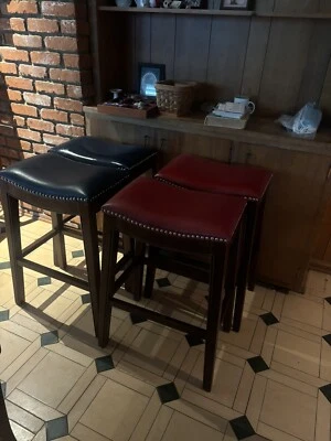 juego de 4 taburetes de bar madera Foto 1 de 4