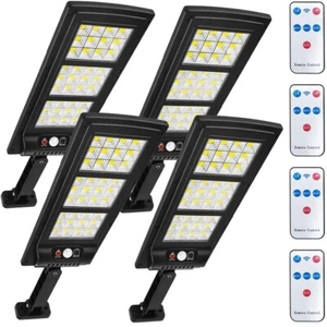 4PCS Outdoor Solar Street Light LED Motion Sensor Bright Flood Wall Lamp 3 Modes - Picture 1 of 11