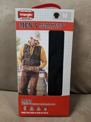 Top térmico Wrangler para hombre mediano M pesado largo Johns negro bolsillo con cremallera Foto 1 de 3